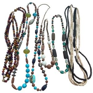 Jewelry Lot of 6 Boho Bohemian Necklaces Beaded Festival Vibes